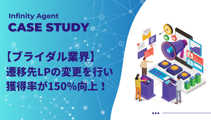 【ブライダル業界】遷移先LPの変更を行い獲得率が150%向上！