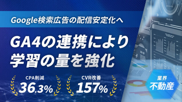 【GA4連携×CVデータ拡張】学習量を強化し、獲得単価157％改善！